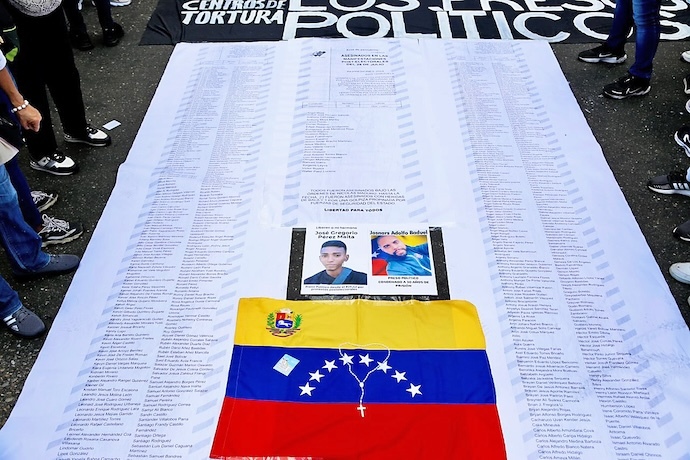 La lista. Los nombres de los presos políticos del régimen de Maduro y por los que también se pide su libertad.