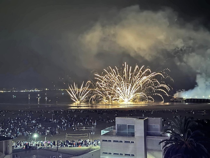 Un espectáculo de fuegos artificiales cerró el día tras la Batalla de Flores. / alerta