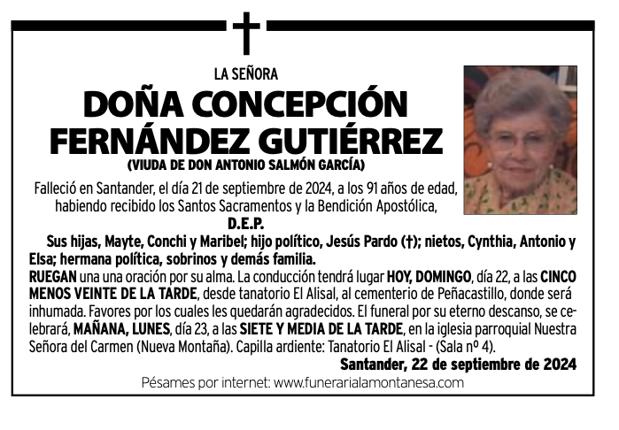 La Señora Doña Concepción Fernández Gutiérrez
