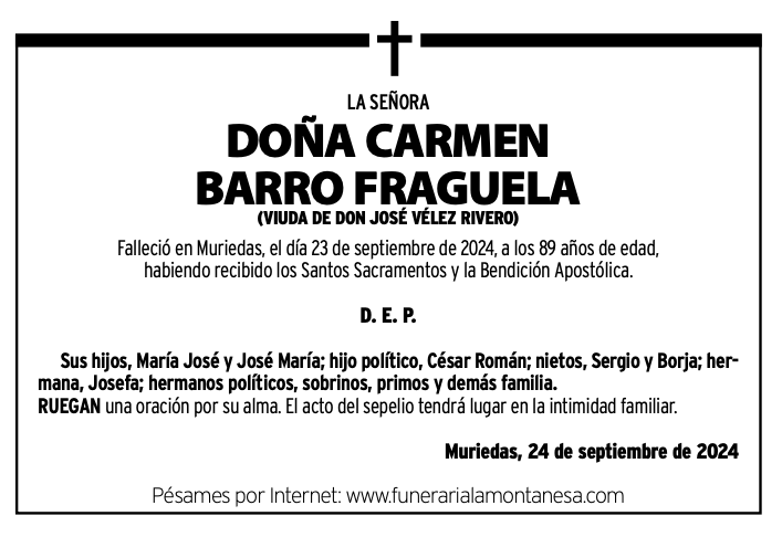 La Señora Doña Carmen Barro Fraguela