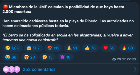 Captura de pantalla de Telegram.