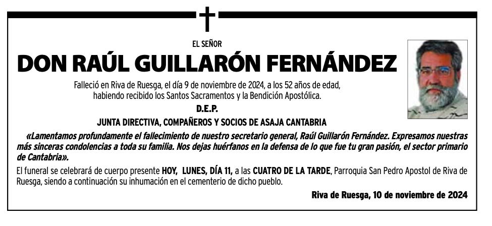 El Señor
Don Raúl Guillarón Fernández
