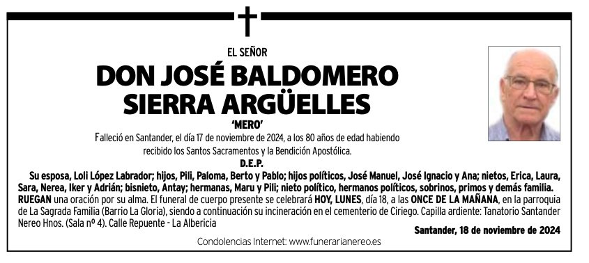 El Señor Don José Baldomero Sierra Argüelles