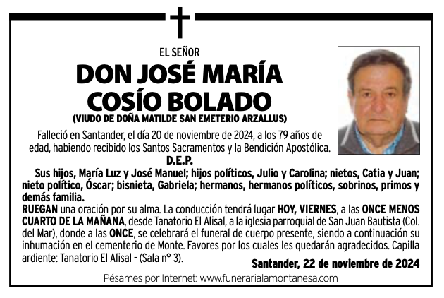 El Señor 
Don José María Cosío Bolado