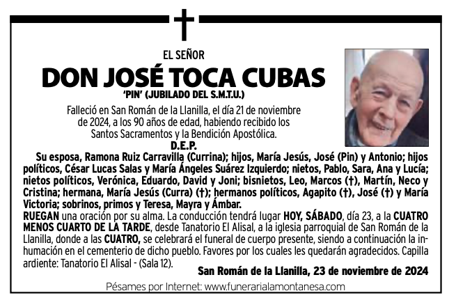 El Señor Don José Toca Cubass