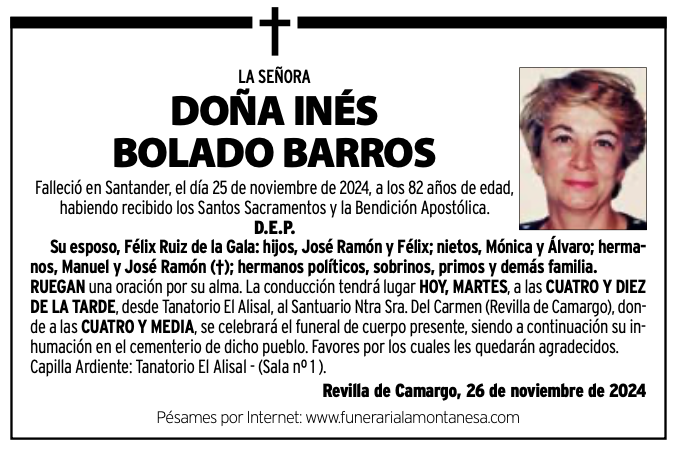 La Señora 
Doña María De Los Ángeles Pila Ruiz