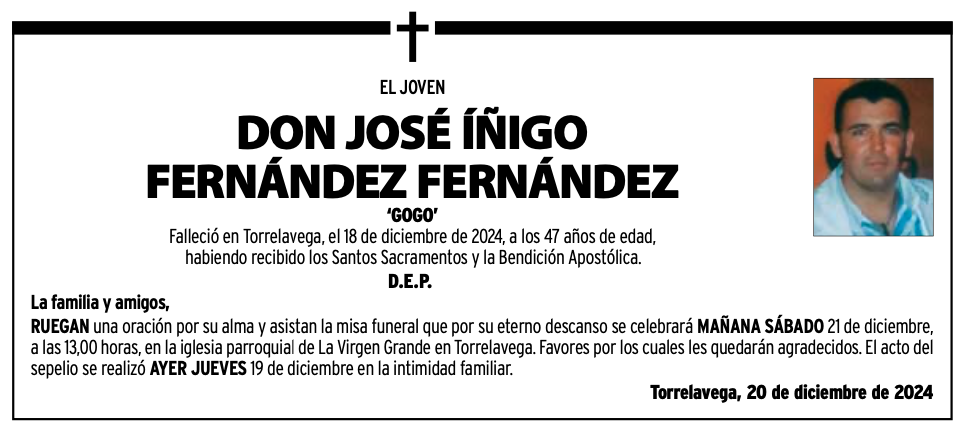 DON JOSÉ íÑIGO
FERNÁNDEZ FERNÁNDEZ