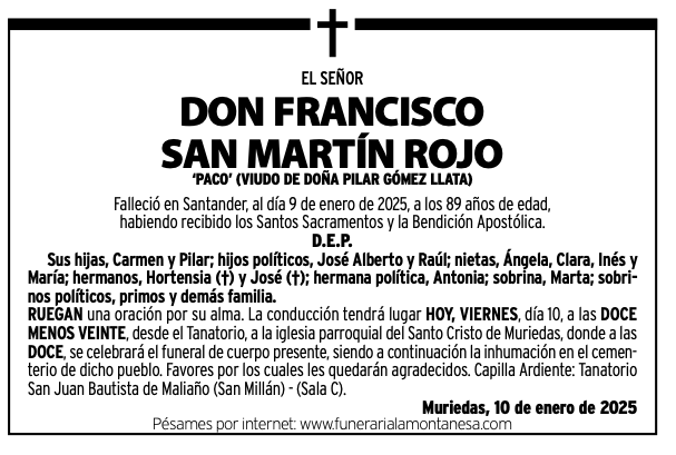 Don Francisco San Martín Rojo