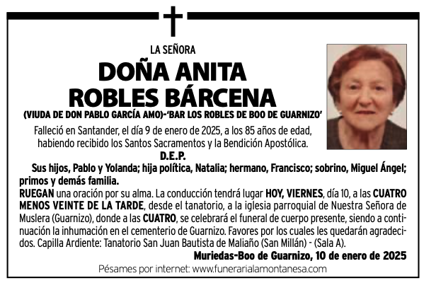 La Señora Doña Anita Robles Bárcena