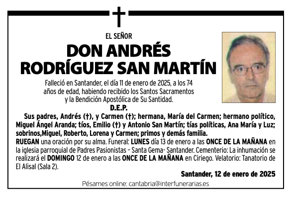 El Señor Don Andrés Rodrguez San Martín