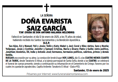 La Señora Doña Evarista Saiz García