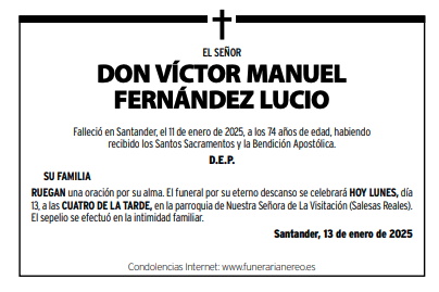 El Señor Don Víctor Manuel Fernández Lucio
