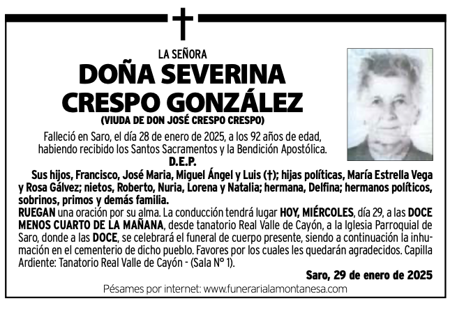 La Señora Doña Severina Crespo González