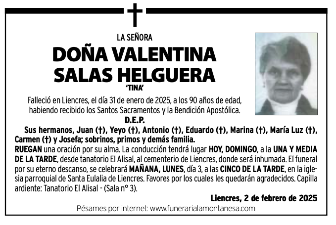 La Señora Doña Valentina Salas Helguera