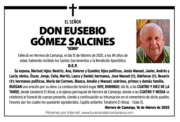 El Señor Don Eusebio Gómez Salcines