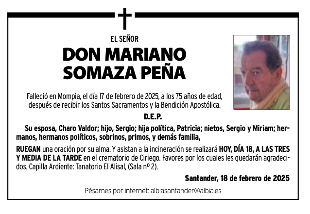 El Señor Don Mariano Somaza Peña