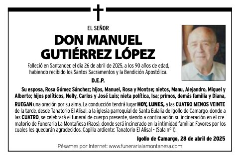 EL SEÑOR
DON MANUEL GUTIÉRREZ LÓPEZ