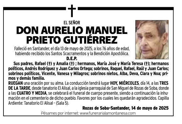 El señor Don Aurelio Manuel Prieto Gutiérrez.
