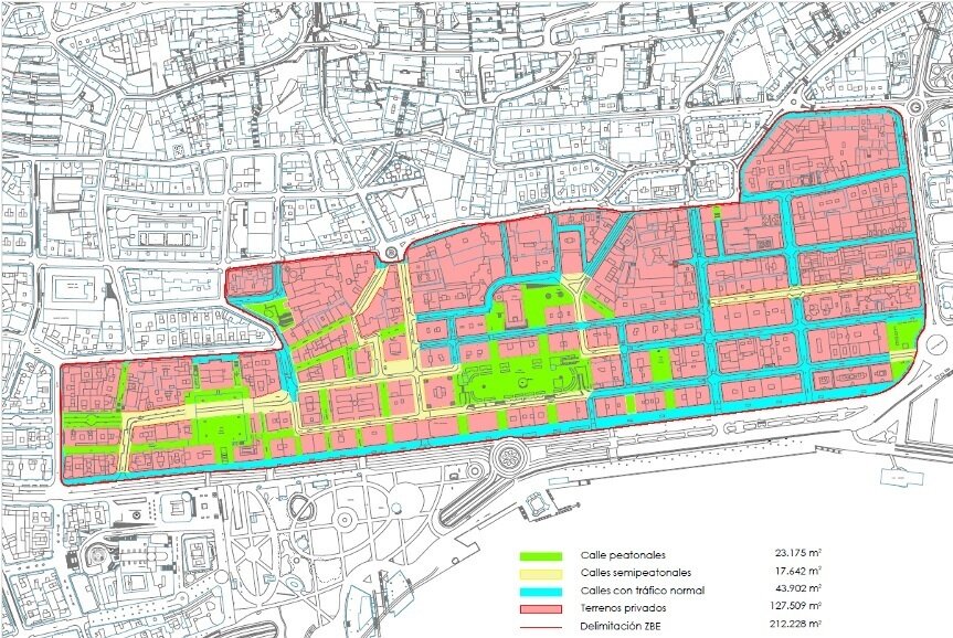 Mapa de la Zona de Bajas Emisiones (ZBE) que proyecta implantar el Ayuntamiento de Santander. / A.E.