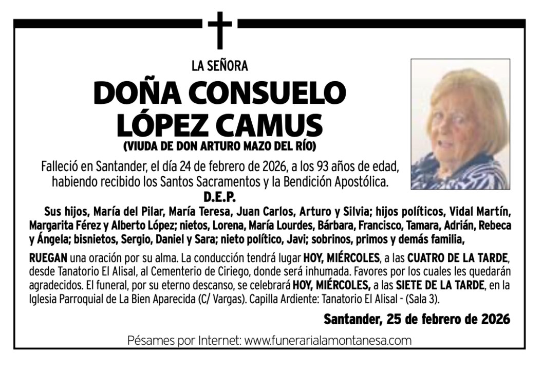 LA SEÑORA
DOÑA CONSUELO LÓPEZ CAMUS