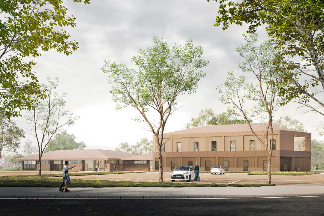 Imagen exterior del proyecto del nuevo complejo sanitario de Polanco, diseñado para dar servicio al crecimiento de la población en la zona.