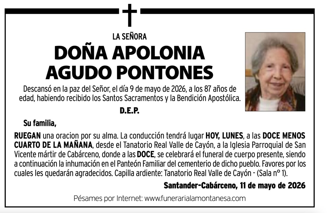 LA SEÑORA

DOÑA APOLONIA AGUDO PONTONES